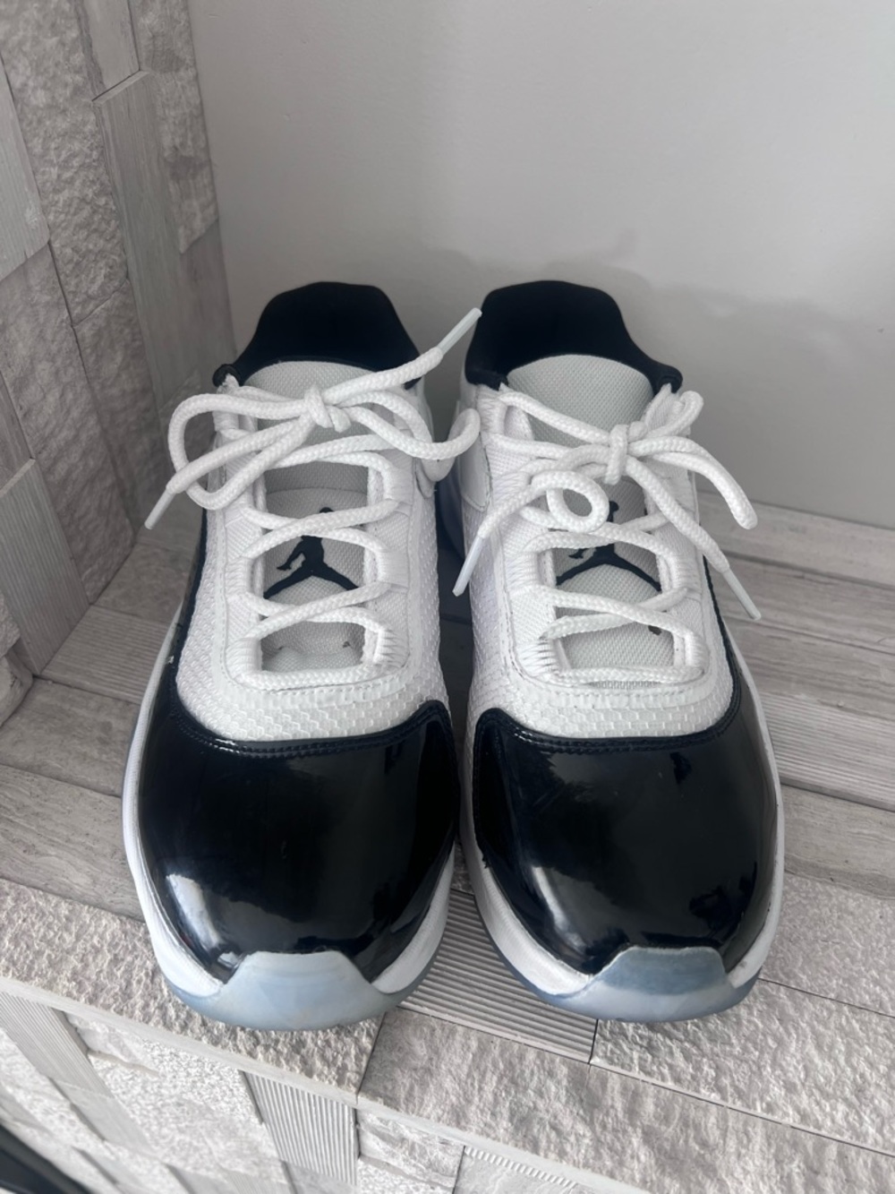 Jordan Kids Black and White Low-Top Sneakers